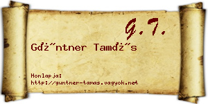 Güntner Tamás névjegykártya